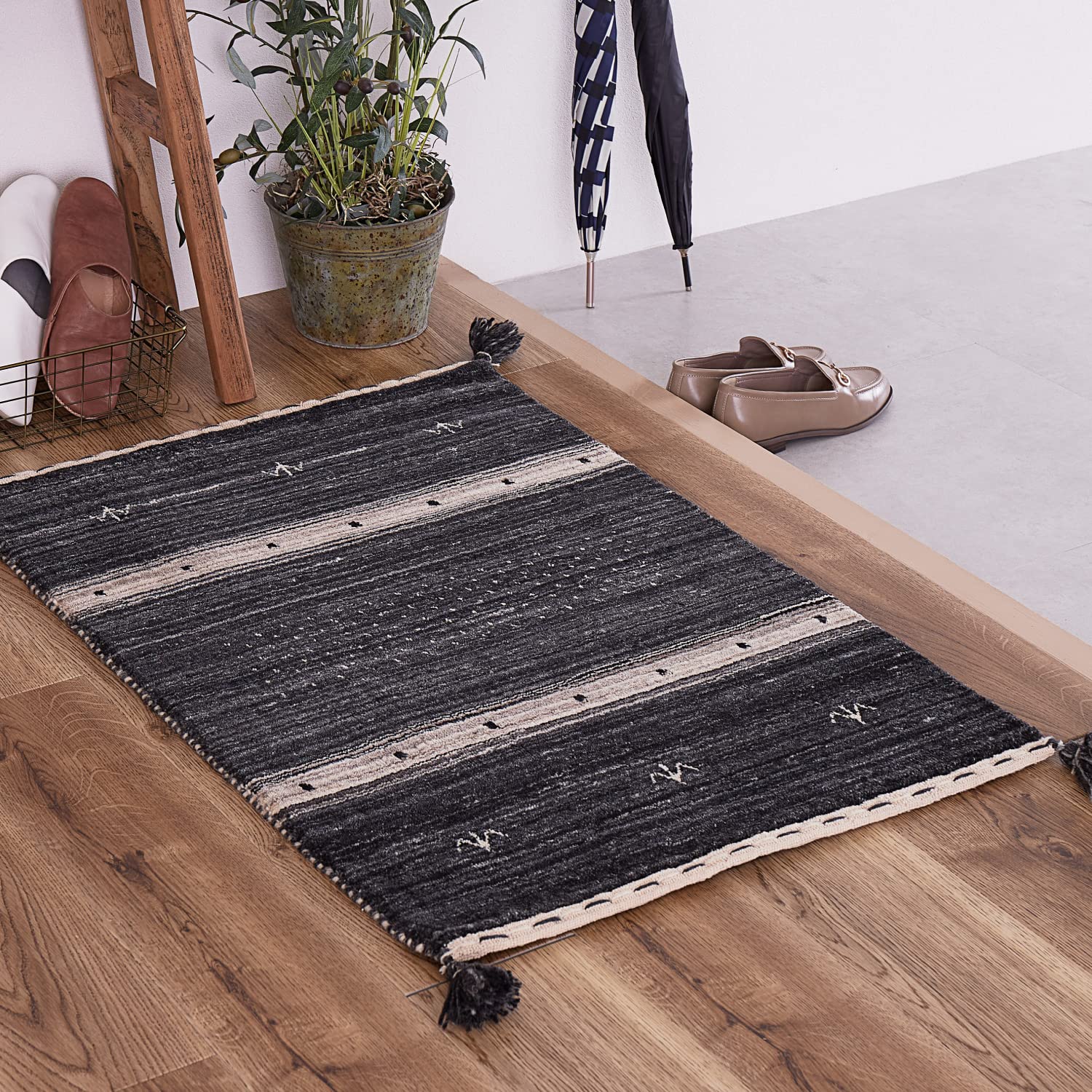 【新着商品】萩原 ギャッベ 玄関マット 屋内 約45X75cm 「LORRI B Amazon｜萩原 ギャッベ 玄関マット 屋内 約45X75cm 「LORRI BUFF L17